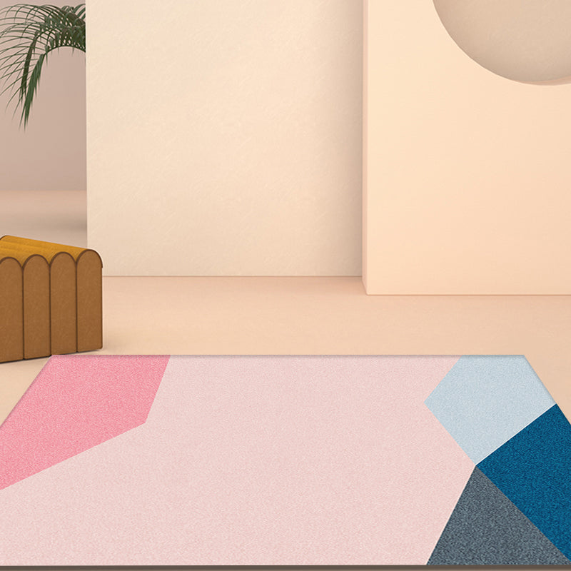 Modern Colorblock Rug Multi-Color Polypropylene Rug Anti-Slip Backing Pet Friendly Washable Area Rug for Bedroom Pink Clearhalo 'Area Rug' 'Modern' 'Rugs' Rug' 1869239