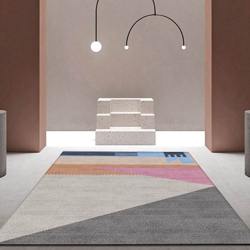 Modern Colorblock Rug Multi-Color Polypropylene Rug Anti-Slip Backing Pet Friendly Washable Area Rug for Bedroom Grey Clearhalo 'Area Rug' 'Modern' 'Rugs' Rug' 1869240