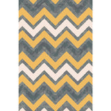 Modernist Swirl Striped Pattern Rug Grey and Yellow Polypropylene Rug Anti-Slip Washable Area Rug for Home Clearhalo 'Area Rug' 'Modern' 'Rugs' Rug' 1869286