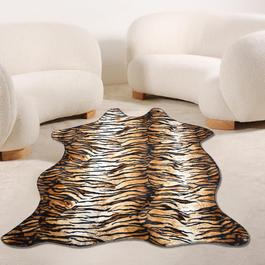 Modernism Tiger Stripe Pattern Rug Brown Polyester Rug Non-Slip Pet Friendly Washable Carpet for Living Room Clearhalo 'Area Rug' 'Casual' 'Rugs' Rug' 1869359