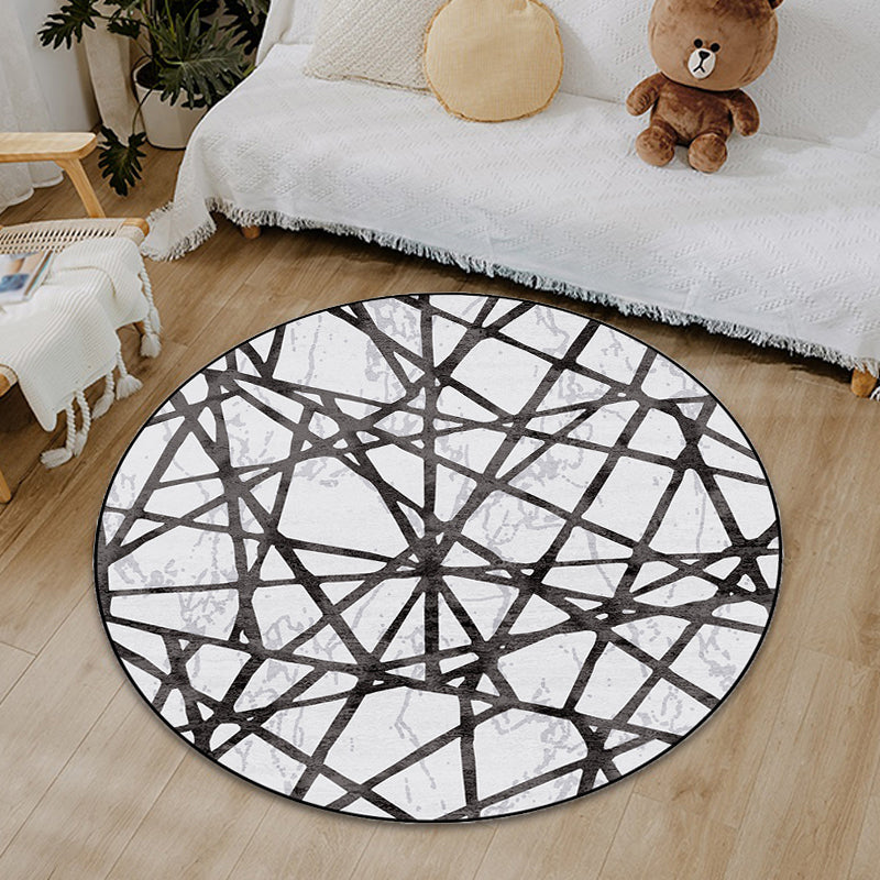 Black Parlor Rug Modernist Geometry Pattern Rug Polypropylene Machine Washable Non-Slip Carpet Clearhalo 'Area Rug' 'Modern' 'Rugs' Rug' 1869362