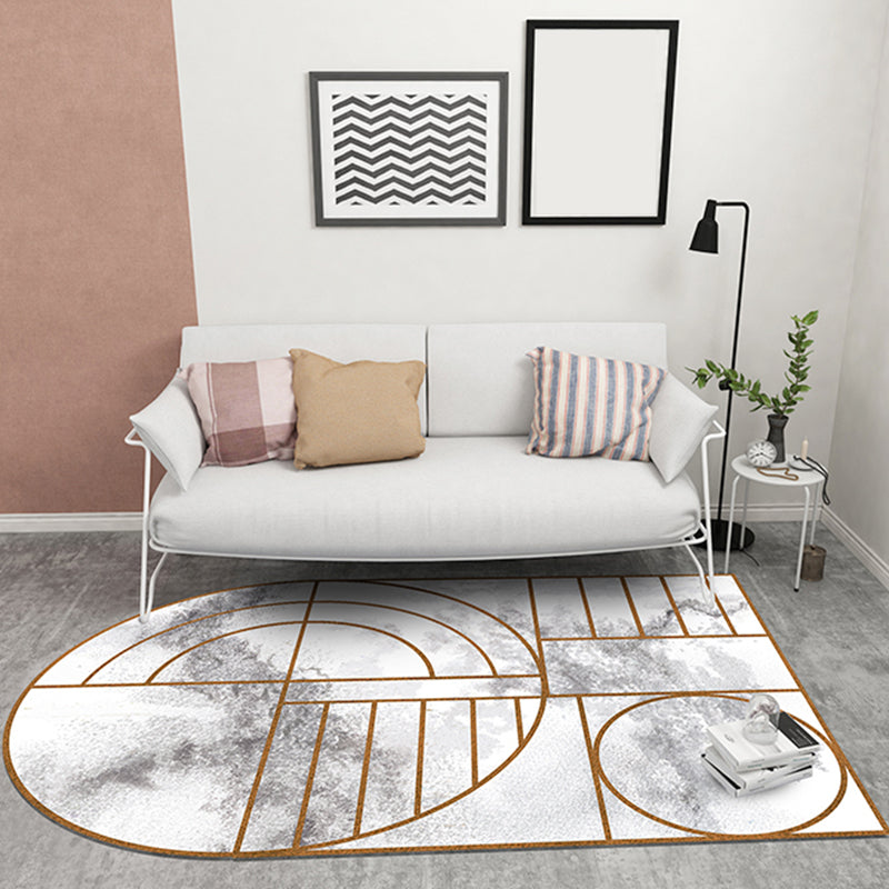 Marble Bedroom Rug Modern Stripe and Geometric Pattern Carpet Polyester Machine Washable Non-Slip Backing Rug Marble Clearhalo 'Area Rug' 'Modern' 'Rugs' Rug' 1869379