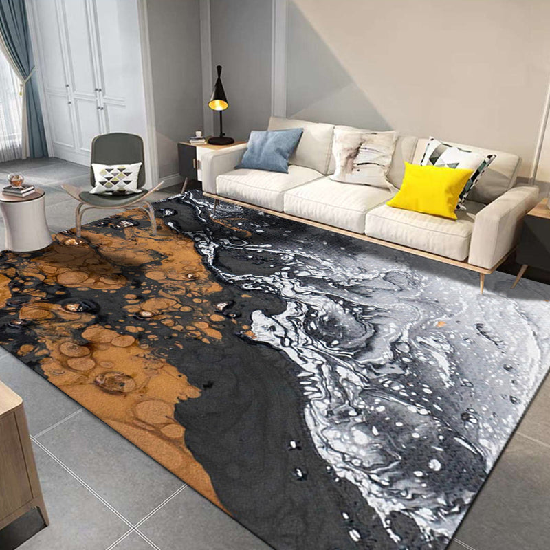 Multi Colored Watercolor Pattern Rug Synthetics Modern Carpet Washable Anti-Slip Backing Rug for Study Grey Clearhalo 'Area Rug' 'Modern' 'Rugs' Rug' 1869405