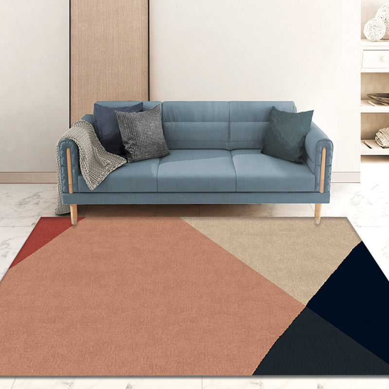 Modernism Colorblock Geometrical Pattern Rug Multicolor Polypropylene Rug Anti-Slip Pet Friendly Washable Area Rug for Bedroom Cameo Brown Clearhalo 'Area Rug' 'Modern' 'Rugs' Rug' 1869415