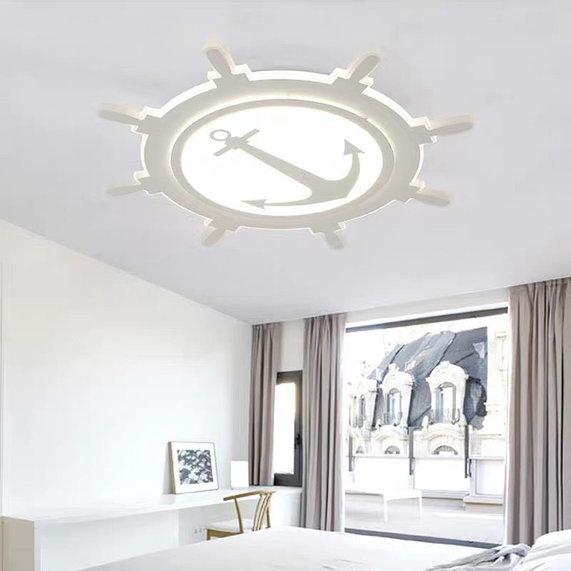 Contemporary White LED Flush Mount Light Rudder Acrylic Ceiling Light with Anchor for Kindergarten Clearhalo 'Ceiling Lights' 'Close To Ceiling Lights' 'Close to ceiling' 'Flush mount' Lighting' 186948