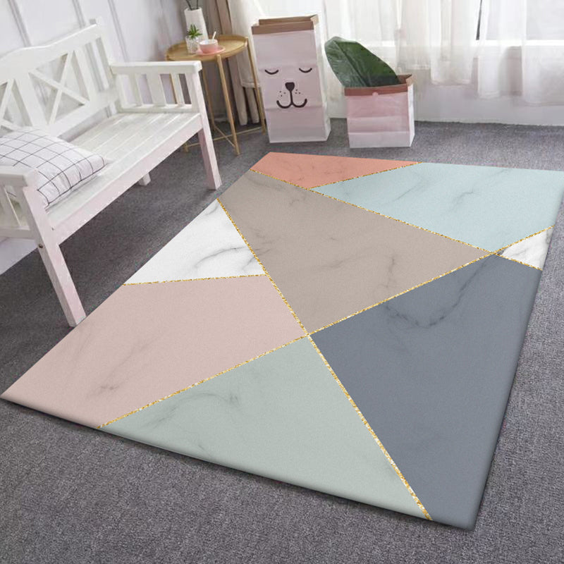 Multicolor Bedroom Rug Modernist Geometric Pattern Rug Polyester Anti-Slip Backing Washable Area Rug Clearhalo 'Area Rug' 'Modern' 'Rugs' Rug' 1869505