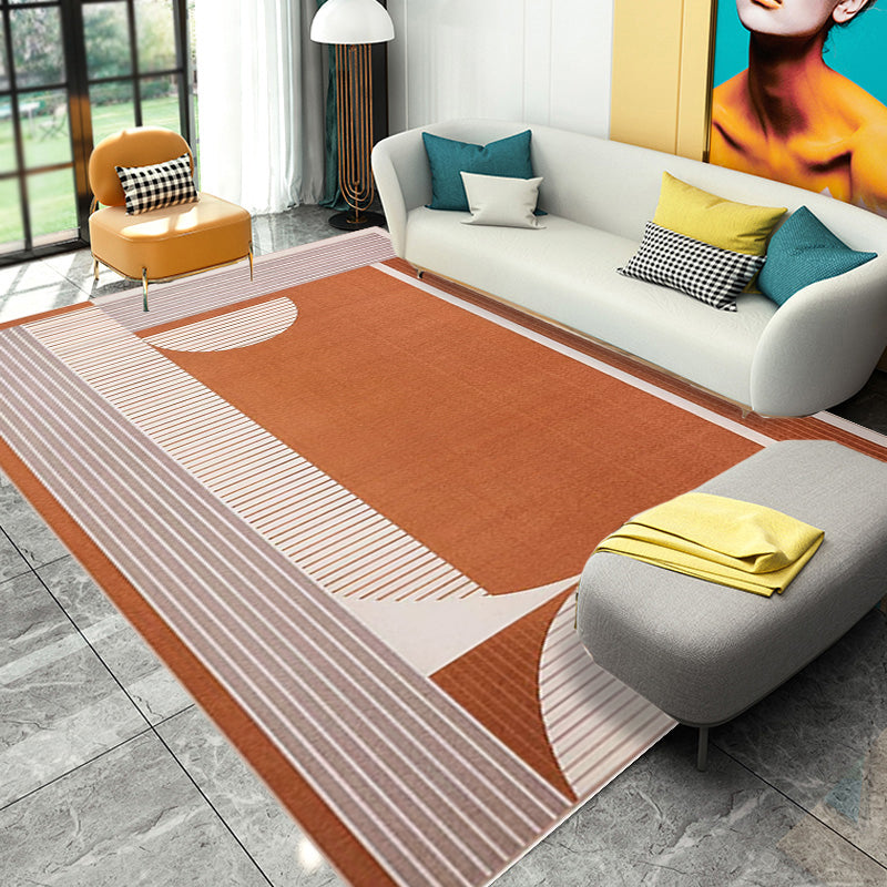 Multi Color Modern Rug Synthetics Striped Area Rug Pet Friendly Carpet for  Living Room - Clearhalo