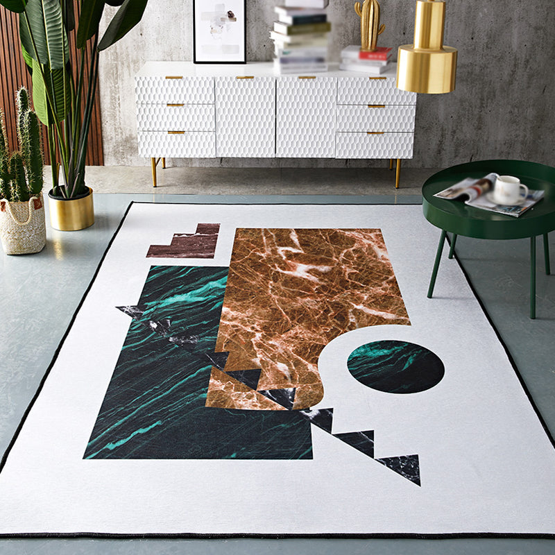 Modern Geometric Pattern Rug Multicolor Polyester Carpet Anti-Slip Pet Friendly Washable Rug for Study Brown Clearhalo 'Area Rug' 'Modern' 'Rugs' Rug' 1869701