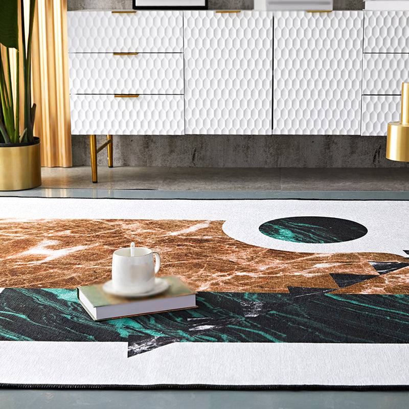 Modern Geometric Pattern Rug Multicolor Polyester Carpet Anti-Slip Pet Friendly Washable Rug for Study Clearhalo 'Area Rug' 'Modern' 'Rugs' Rug' 1869702