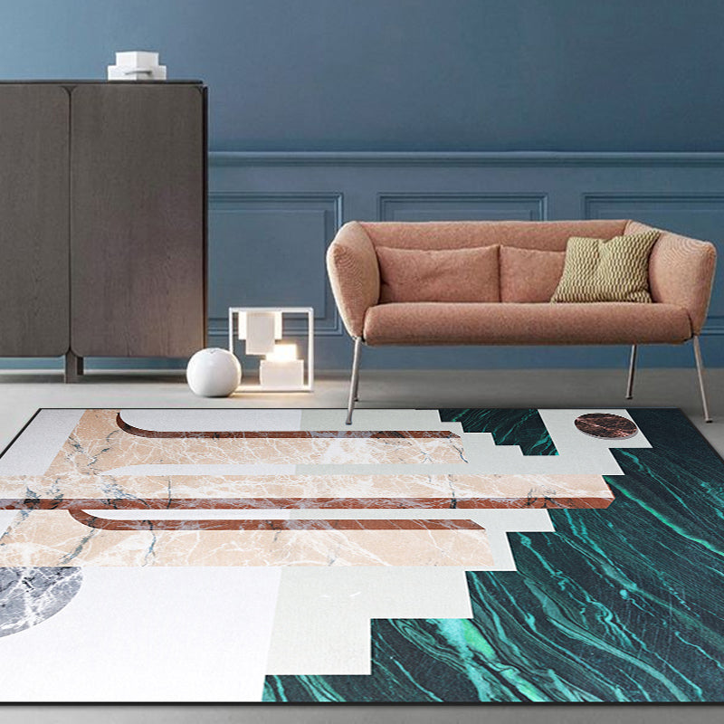 Modern Geometric Pattern Rug Multicolor Polyester Carpet Anti-Slip Pet Friendly Washable Rug for Study Clearhalo 'Area Rug' 'Modern' 'Rugs' Rug' 1869708