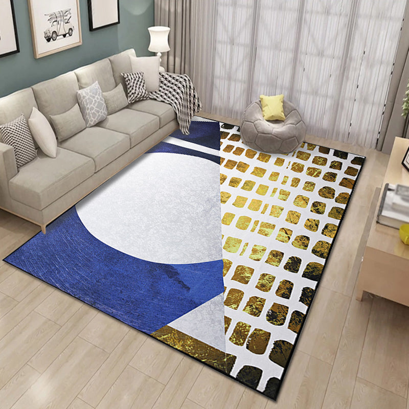 Modern Geometric Pattern Rug Multicolor Polyester Carpet Anti-Slip Pet Friendly Washable Rug for Study Blue Clearhalo 'Area Rug' 'Modern' 'Rugs' Rug' 1869710