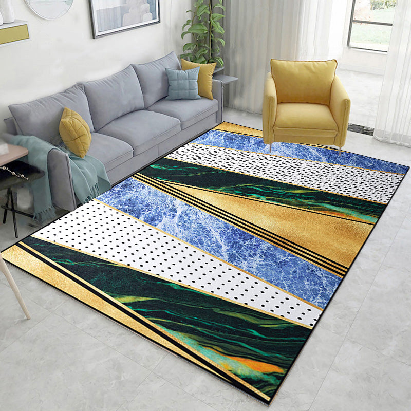 Modern Geometric Pattern Rug Multicolor Polyester Carpet Anti-Slip Pet Friendly Washable Rug for Study Yellow Clearhalo 'Area Rug' 'Modern' 'Rugs' Rug' 1869713