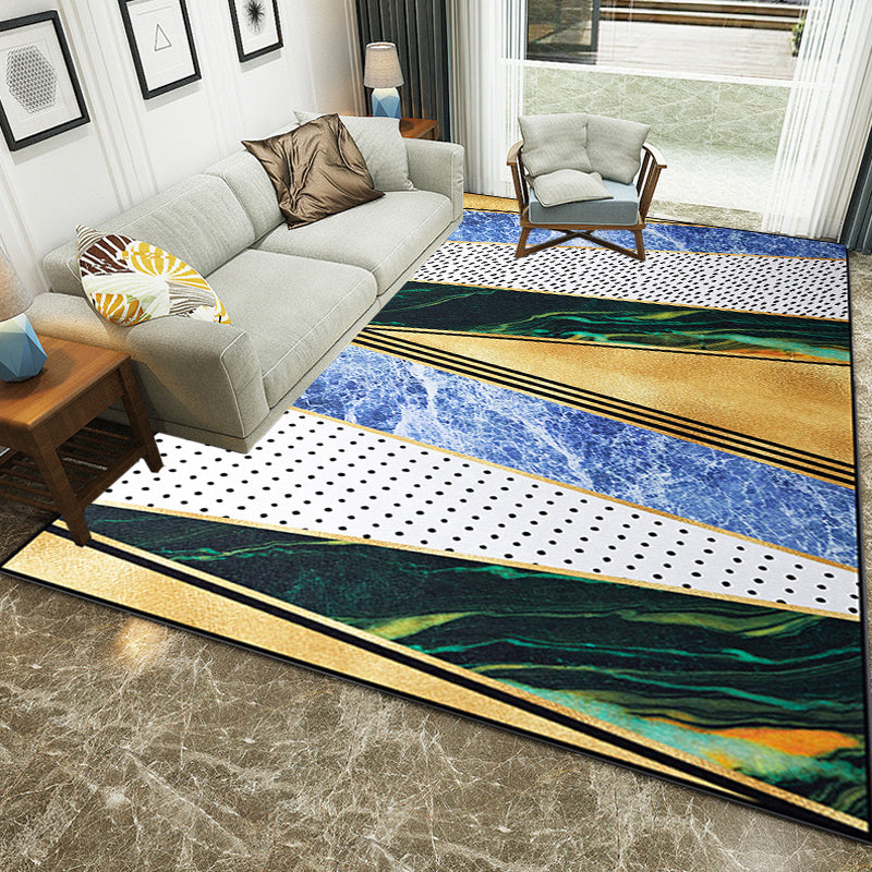 Modern Geometric Pattern Rug Multicolor Polyester Carpet Anti-Slip Pet Friendly Washable Rug for Study Clearhalo 'Area Rug' 'Modern' 'Rugs' Rug' 1869714