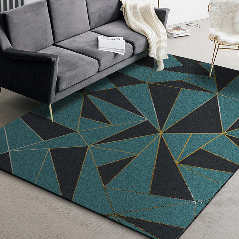 Nordic Geometric Pattern Rug Green Polyester Carpet Pet Friendly Indoor Rug for Drawing Room Green Clearhalo 'Area Rug' 'Modern' 'Rugs' Rug' 1869763