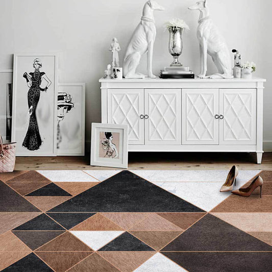 Novelty Geometrical Pattern Rug Brown Polyester Carpet Anti-Slip Pet Friendly Washable Rug for Home Clearhalo 'Area Rug' 'Modern' 'Rugs' Rug' 1869772