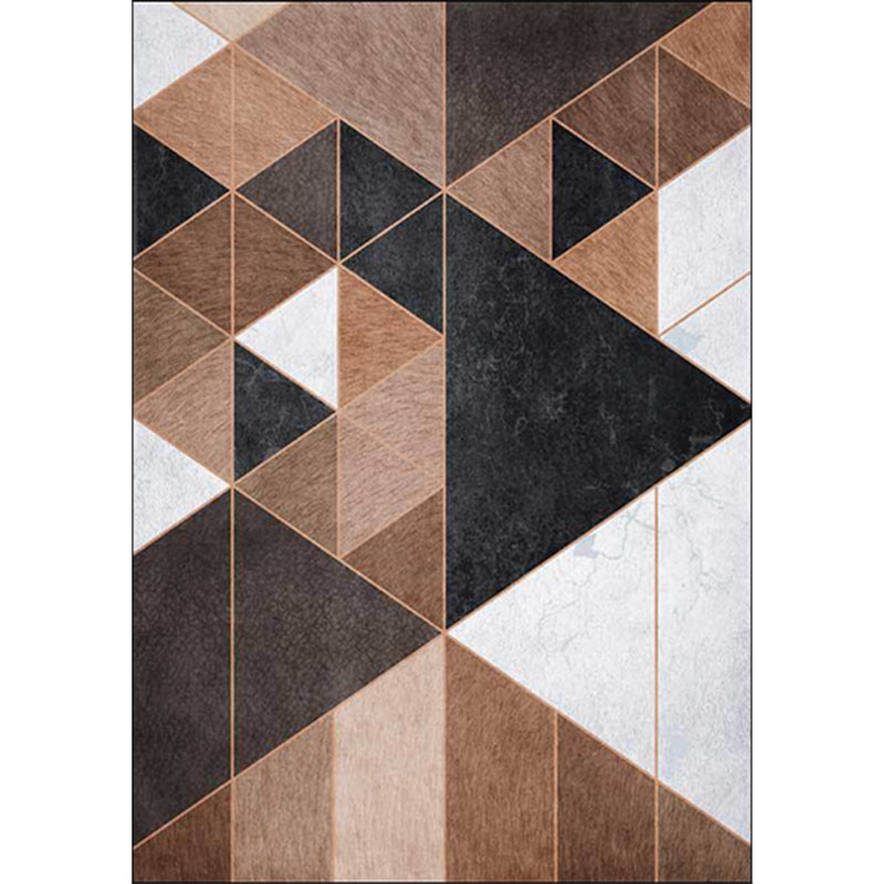 Novelty Geometrical Pattern Rug Brown Polyester Carpet Anti-Slip Pet Friendly Washable Rug for Home Clearhalo 'Area Rug' 'Modern' 'Rugs' Rug' 1869773