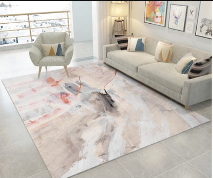 Contemporary Watercolor Pattern Rug Multicolor Polyester Rug Anti-Slip Backing Pet Friendly Washable Area Rug for Study Nude Pink Clearhalo 'Area Rug' 'Modern' 'Rugs' Rug' 1869807