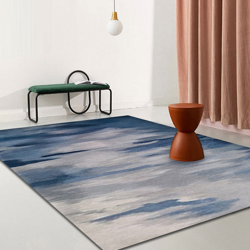 Contemporary Watercolor Pattern Rug Multicolor Polyester Rug Anti-Slip Backing Pet Friendly Washable Area Rug for Study Blue Clearhalo 'Area Rug' 'Modern' 'Rugs' Rug' 1869814