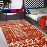 Bohemian Study Carpet Red Tribal Pattern Rug Polypropylene Washable Non-Slip Pet Friendly Rug Clearhalo 'Area Rug' 'Bohemian' 'Rugs' Rug' 1869825