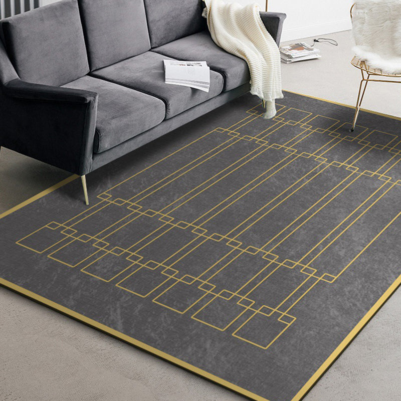 Funky Rectangle Pattern Rug Grey Nordic Carpet Polyester Non-Slip Backing Rug for Sitting Room Grey Clearhalo 'Area Rug' 'Modern' 'Rugs' Rug' 1869832