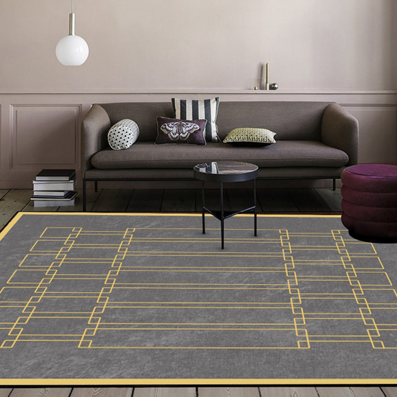 Funky Rectangle Pattern Rug Grey Nordic Carpet Polyester Non-Slip Backing Rug for Sitting Room Clearhalo 'Area Rug' 'Modern' 'Rugs' Rug' 1869833