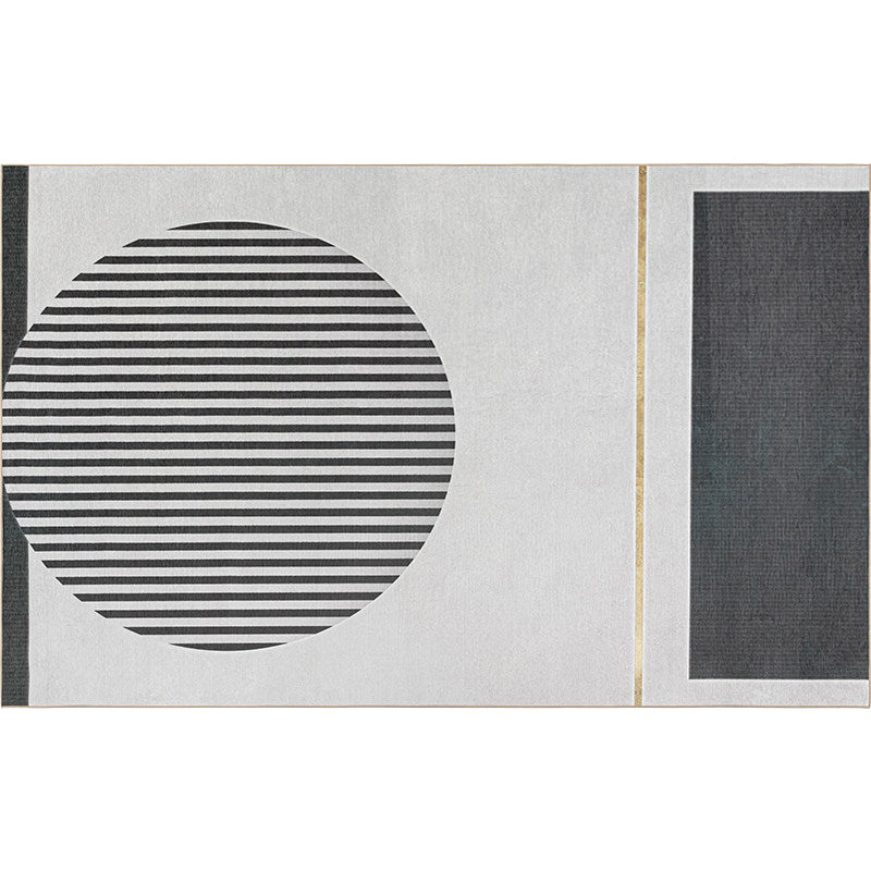 Creative Stripe Pattern Rug Black Minimalist Rug Chenille Pet Friendly Washable Non-Slip Area Rug for Bedroom Clearhalo 'Area Rug' 'Modern' 'Rugs' Rug' 1869892