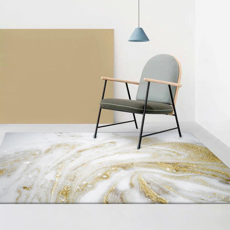 Unique Abstract Rug Gold Novelty Rug Polypropylene Pet Friendly Washable Non-Slip Area Rug for Home Clearhalo 'Area Rug' 'Rug' 1869901