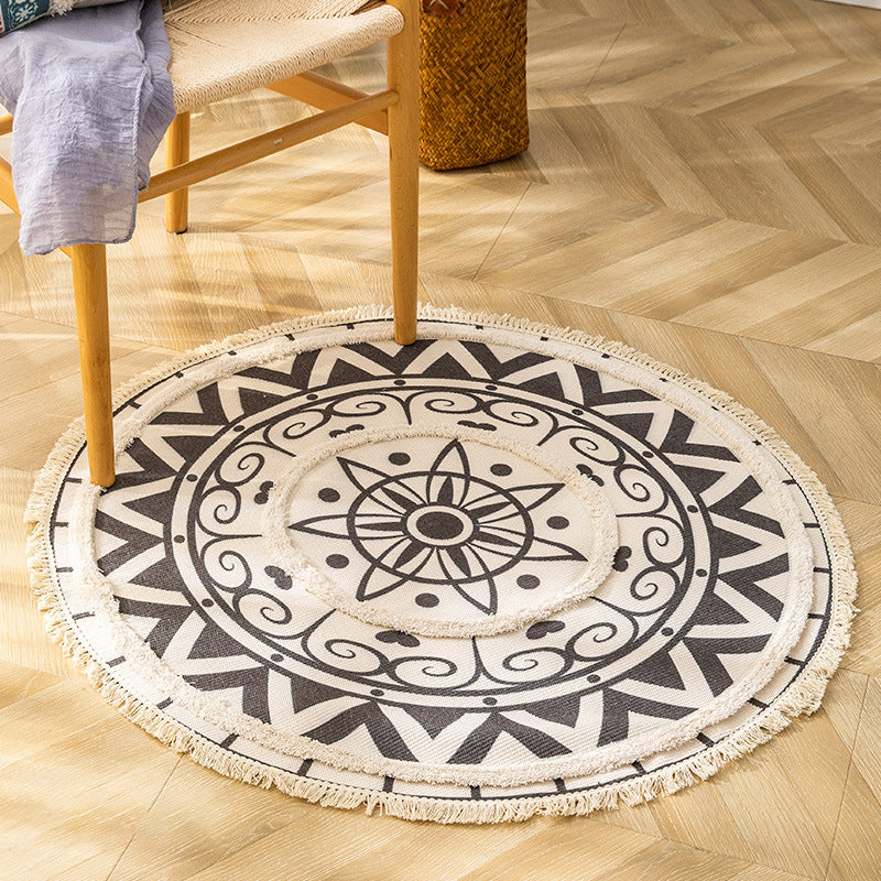 Traditional Tribal Floral Pattern Rug Multicolor Moroccan Rug Flax Pet Friendly Washable Non-Slip Area Rug for Bedroom Clearhalo 'Area Rug' 'Moroccan' 'Rugs' Rug' 1870048