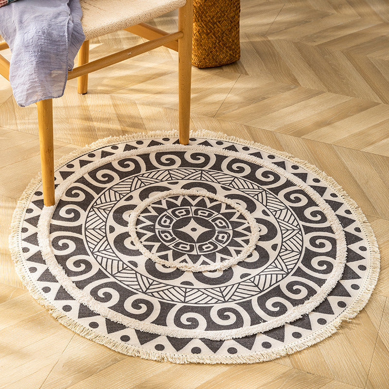 Traditional Tribal Floral Pattern Rug Multicolor Moroccan Rug Flax Pet Friendly Washable Non-Slip Area Rug for Bedroom Clearhalo 'Area Rug' 'Moroccan' 'Rugs' Rug' 1870049