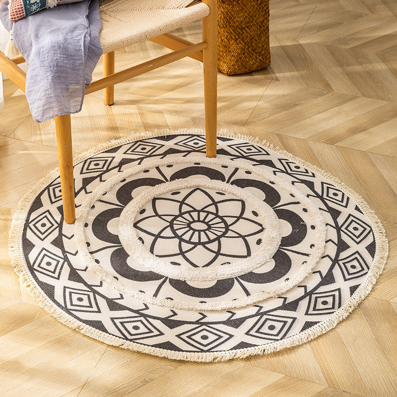 Traditional Tribal Floral Pattern Rug Multicolor Moroccan Rug Flax Pet Friendly Washable Non-Slip Area Rug for Bedroom Clearhalo 'Area Rug' 'Moroccan' 'Rugs' Rug' 1870050