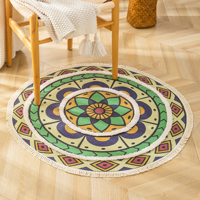 Traditional Tribal Floral Pattern Rug Multicolor Moroccan Rug Flax Pet Friendly Washable Non-Slip Area Rug for Bedroom Clearhalo 'Area Rug' 'Moroccan' 'Rugs' Rug' 1870051