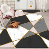 Black Geometric Pattern Rug Polyester Modern Rug Washable Non-Slip Pet Friendly Carpet for Living Room Clearhalo 'Area Rug' 'Modern' 'Rugs' Rug' 1870059