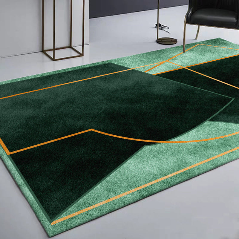 Green Bedroom Rug Modernist Geometric Pattern Rug Polyester Anti-Slip Backing Washable Area Rug Clearhalo 'Area Rug' 'Modern' 'Rugs' Rug' 1870066