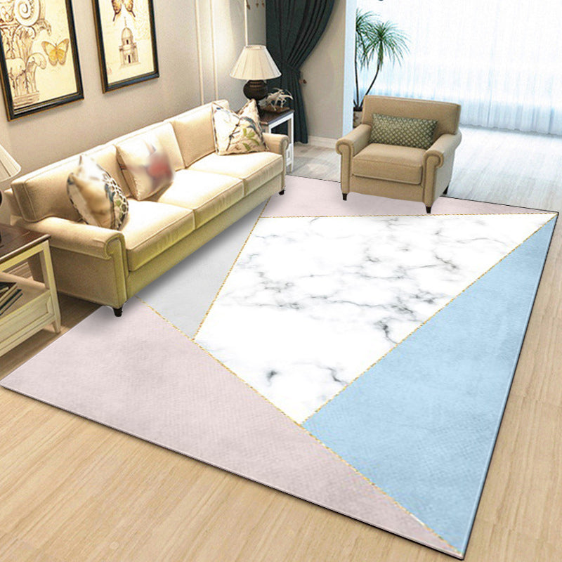 Stylish Marble Surface Pattern Rug White Novelty Rug Polyester Pet Friendly Washable Non-Slip Area Rug for Home Pink Clearhalo 'Area Rug' 'Modern' 'Rugs' Rug' 1870086