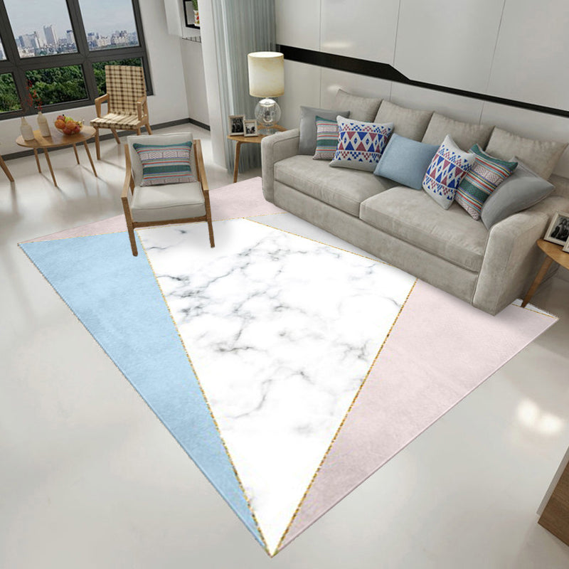 Stylish Marble Surface Pattern Rug White Novelty Rug Polyester Pet Friendly Washable Non-Slip Area Rug for Home Clearhalo 'Area Rug' 'Modern' 'Rugs' Rug' 1870087