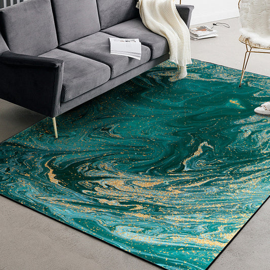 Modernism Abstract Rug Green Polyester Rug Non-Slip Pet Friendly Washable Carpet for Living Room Green Clearhalo 'Area Rug' 'Modern' 'Rugs' Rug' 1870096