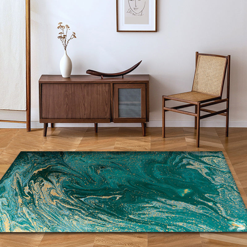 Modernism Abstract Rug Green Polyester Rug Non-Slip Pet Friendly Washable Carpet for Living Room Clearhalo 'Area Rug' 'Modern' 'Rugs' Rug' 1870097