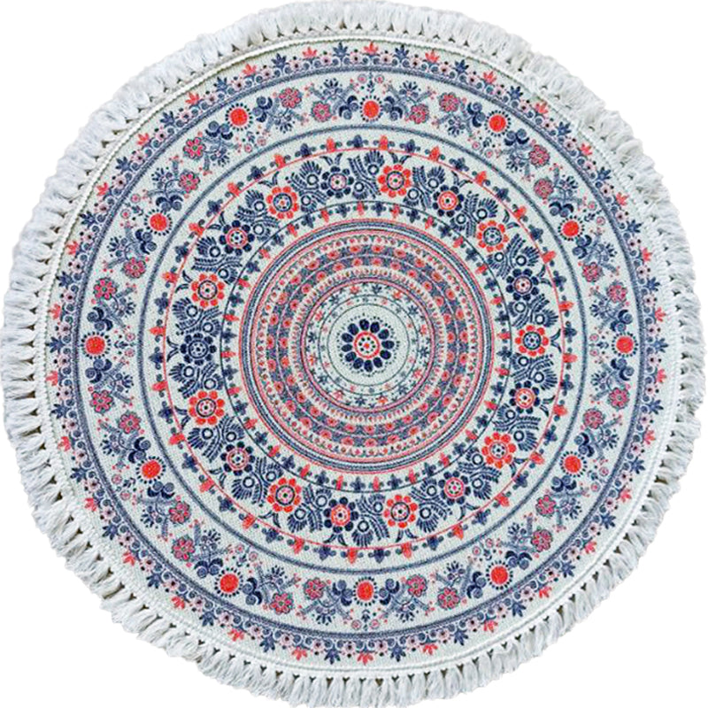 Traditional Tribal Floral Pattern Rug Multicolor Moroccan Rug Flax Pet Friendly Washable Non-Slip Area Rug for Bedroom Clearhalo 'Area Rug' 'Moroccan' 'Rugs' Rug' 1870198