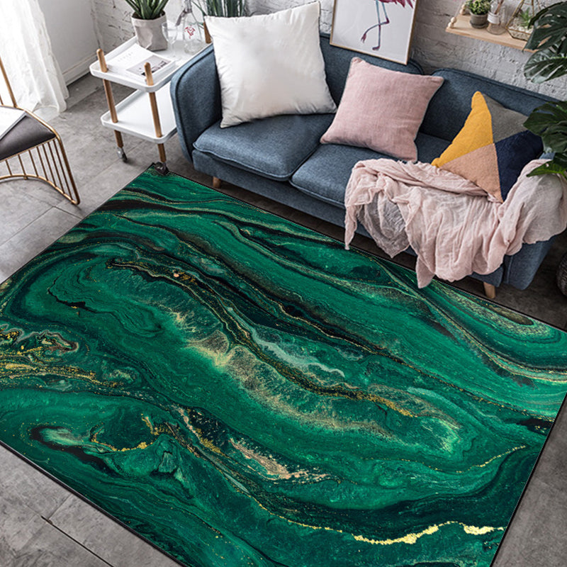 Green Study Rug Contemporary Abstract Rug Polyester Anti-Slip Backing Washable Area Rug Green Clearhalo 'Area Rug' 'Modern' 'Rugs' Rug' 1870226