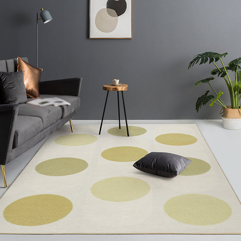 Beige Polka Dot Pattern Rug Chenille Modern Rug Pet Friendly Washable Non-Slip Area Rug for Living Room Yellow Clearhalo 'Area Rug' 'Modern' 'Rugs' Rug' 1870274