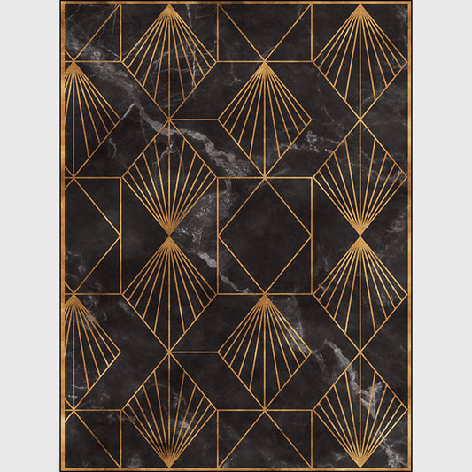 Stylish Geometric Pattern Rug Black Nordic Rug Polyester Washable Non-Slip Pet Friendly Carpet for Living Room Clearhalo 'Area Rug' 'Modern' 'Rugs' Rug' 1870300