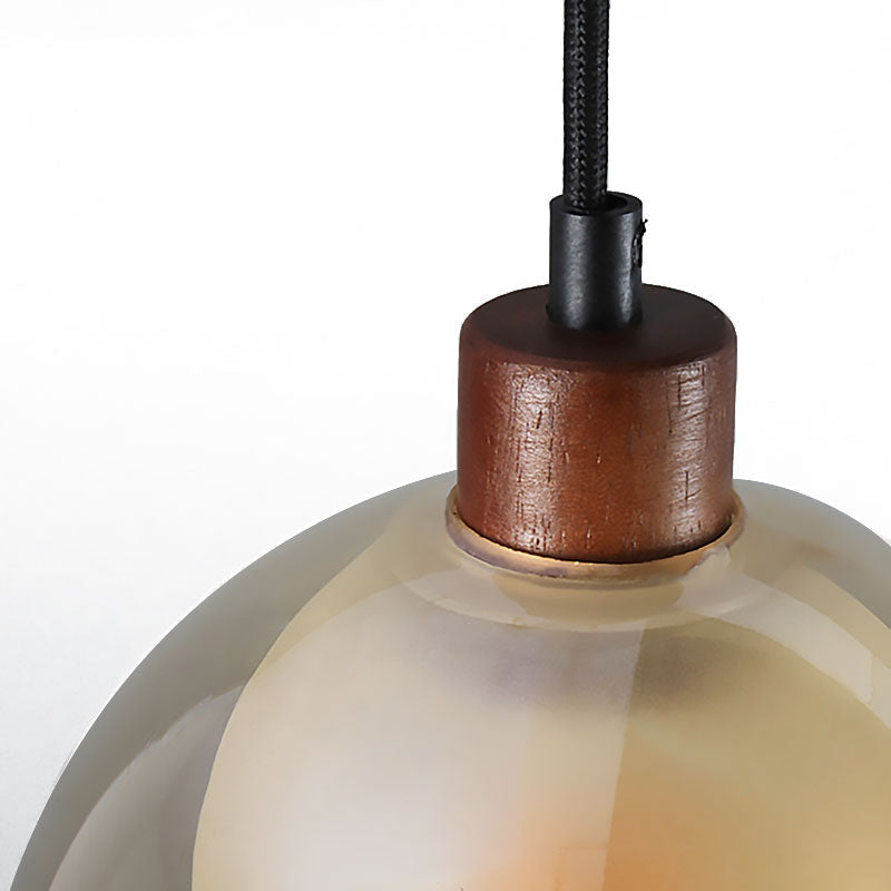 Amber Glass Bell Pendant Light Contemporary 1 Head Light Bronze Ceiling Lamp with Inner Glass Shade Clearhalo 'Ceiling Lights' 'Glass shade' 'Glass' 'Modern Pendants' 'Modern' 'Pendant Lights' 'Pendants' Lighting' 187034