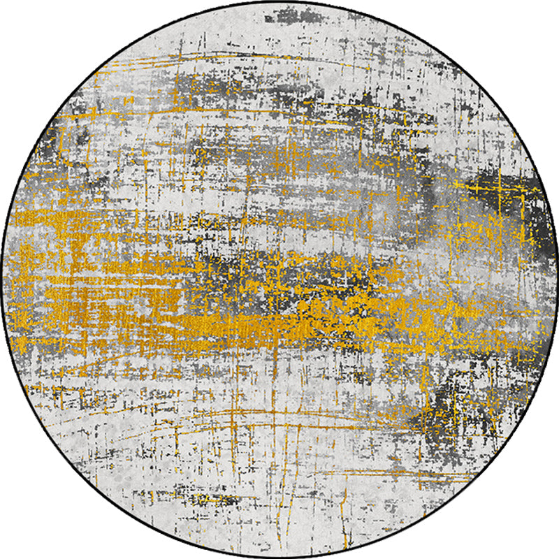 Yellow Industrial Rug Polyester Abstract Rug Pet Friendly Washable Non-Slip Area Rug for Bedroom Clearhalo 'Area Rug' 'Rug' 1870471