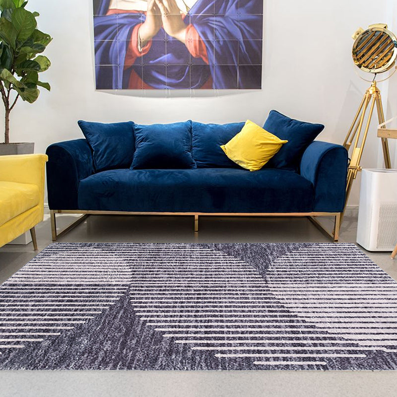 Black Stripe Pattern Area Rug Polyester Modernist Rug Washable Anti-Slip Backing Rug for Decoration Clearhalo 'Area Rug' 'Modern' 'Rugs' Rug' 1870502