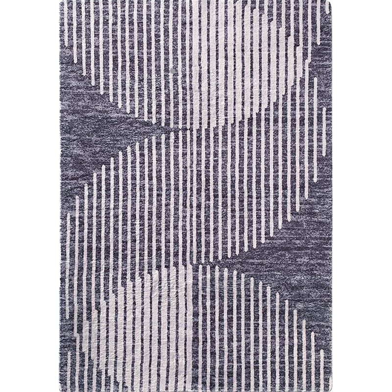 Black Stripe Pattern Area Rug Polyester Modernist Rug Washable Anti-Slip Backing Rug for Decoration Clearhalo 'Area Rug' 'Modern' 'Rugs' Rug' 1870503