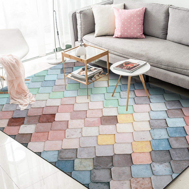 Multicoloured Geometric Pattern Rug Polyester Modern Rug Washable Non-Slip Pet Friendly Carpet for Living Room Clearhalo 'Area Rug' 'Modern' 'Rugs' Rug' 1870510