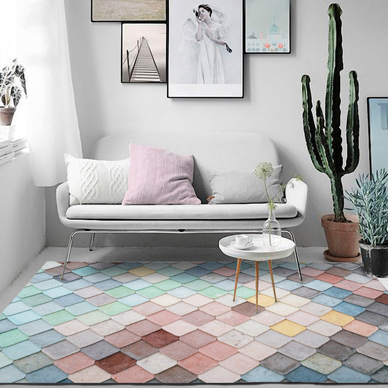 Multicoloured Geometric Pattern Rug Polyester Modern Rug Washable Non-Slip Pet Friendly Carpet for Living Room Clearhalo 'Area Rug' 'Modern' 'Rugs' Rug' 1870511