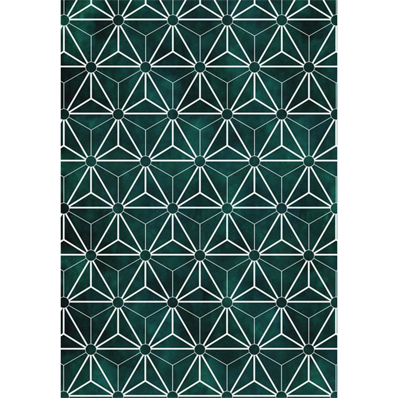 Green Geometric Pattern Rug Polyester Modern Rug Washable Non-Slip Pet Friendly Carpet for Living Room Clearhalo 'Area Rug' 'Modern' 'Rugs' Rug' 1870595