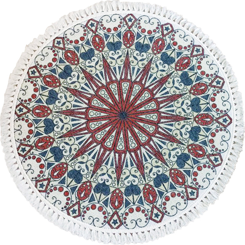 Multicoloured Floral Pattern Rug Flax Moroccan Rug Pet Friendly Washable Non-Slip Area Rug for Living Room Clearhalo 'Area Rug' 'Moroccan' 'Rugs' Rug' 1870753