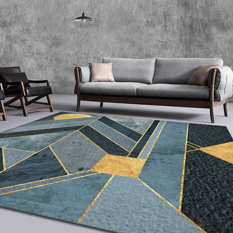 Multicoloured Geometric Pattern Rug Polyester Modern Rug Washable Non-Slip Pet Friendly Carpet for Living Room Green Clearhalo 'Area Rug' 'Modern' 'Rugs' Rug' 1870768